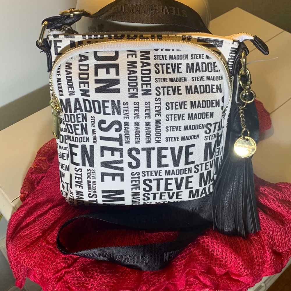 Steve Madden Black and White Crossbody Bag